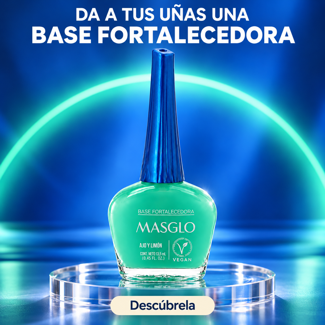 Masglo – Base Fortalecedora Ajo y Limón para Uñas Débiles 13,5 ml