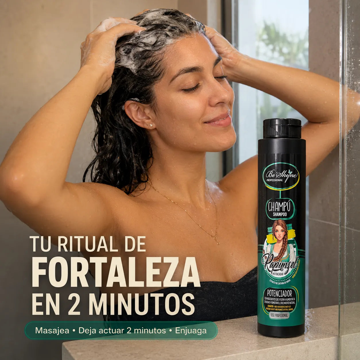 KIT RAPUNZEL, CHAMPÚ + MASCARILLA DE 500GR  Be´Shyne