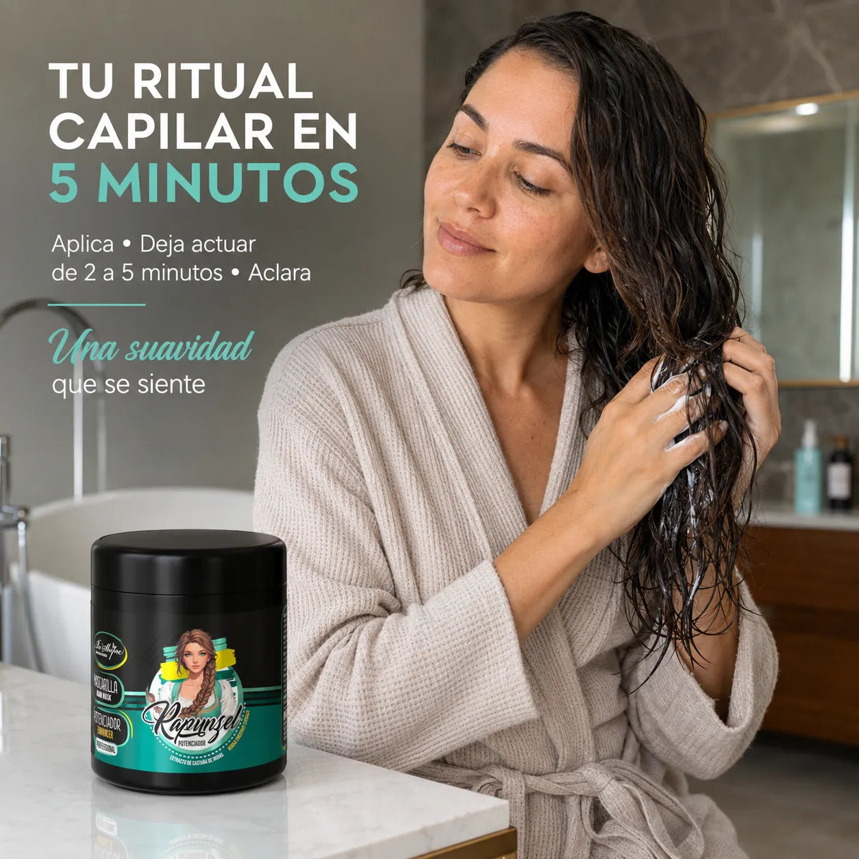 KIT RAPUNZEL, CHAMPÚ + MASCARILLA DE 500GR  Be´Shyne