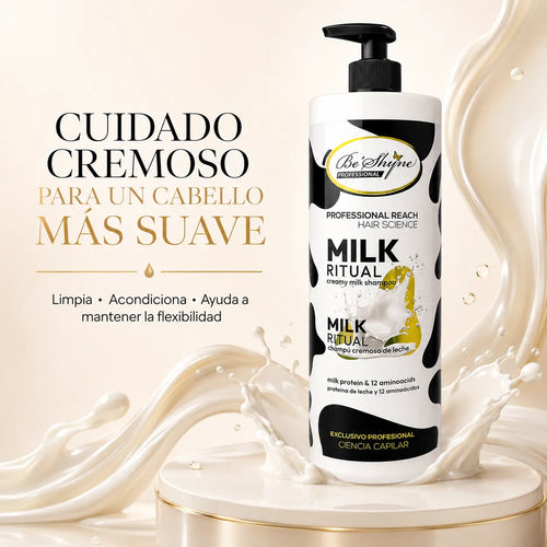 Be'Shyne – Champú acondicionador Milk Ritual para suavidad y equilibrio 1000 ml