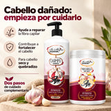 Be'Shyne – Pack Champú y Mascarilla Reparador con Ajo para Cabello Dañado 2 × 1000 ml