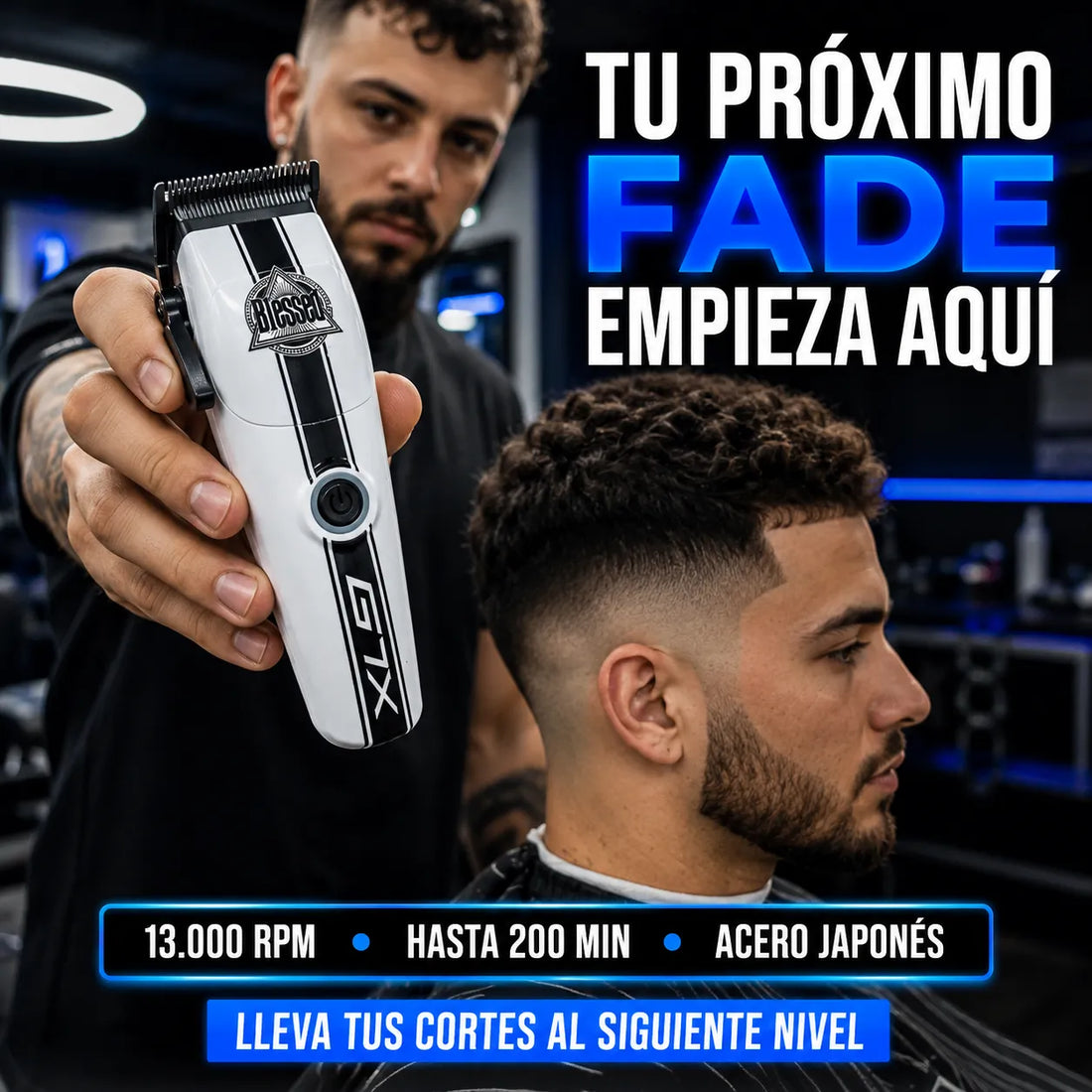 Blessed – Máquina de Corte Profesional GTX Clipper 13000 RPM con 6 Peines