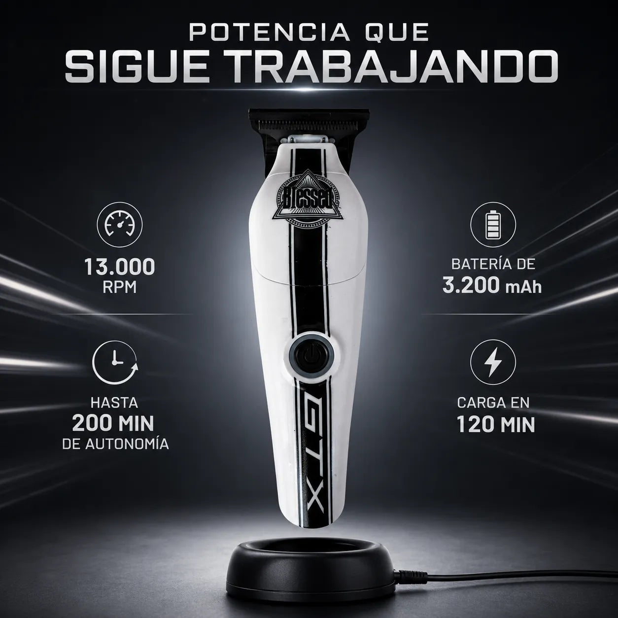 Blessed – Máquina de Retoque para Barbería GTX Trimmer 150 mm