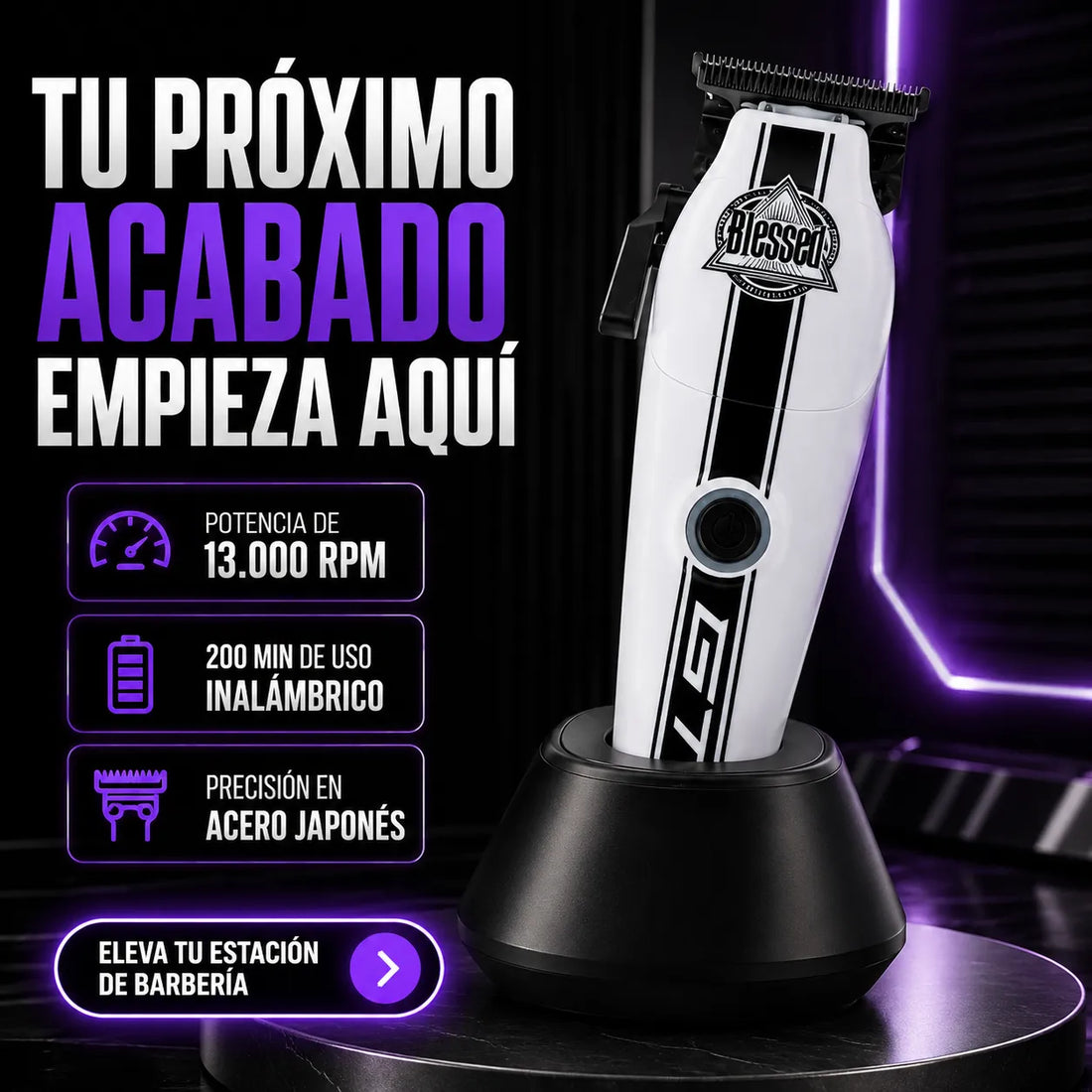 Blessed – Máquina de Retoque para Barbería GTX Trimmer 150 mm