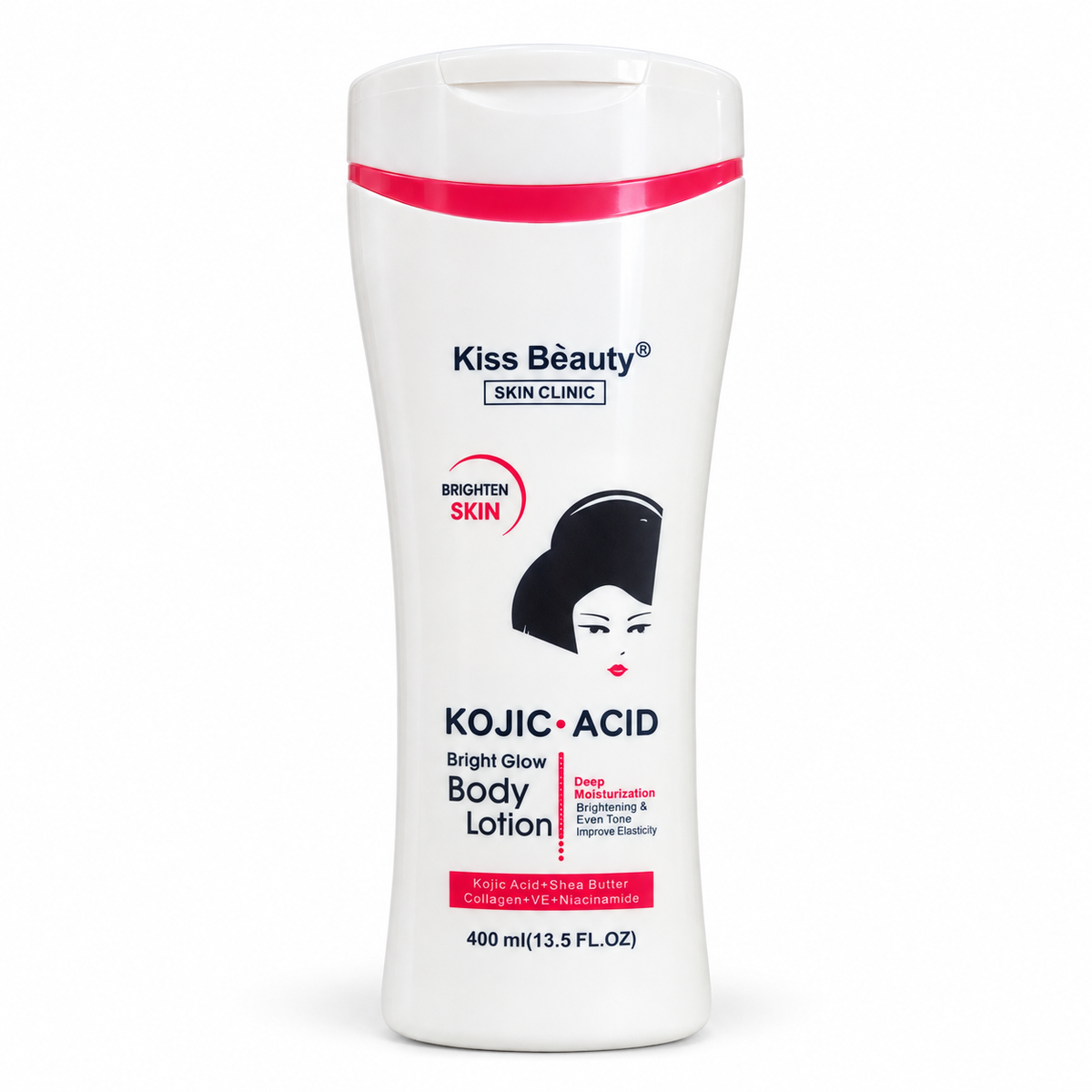 Kiss Beauty – Loción corporal hidratante Kojic Acid para todo tipo de pieles 400 ml