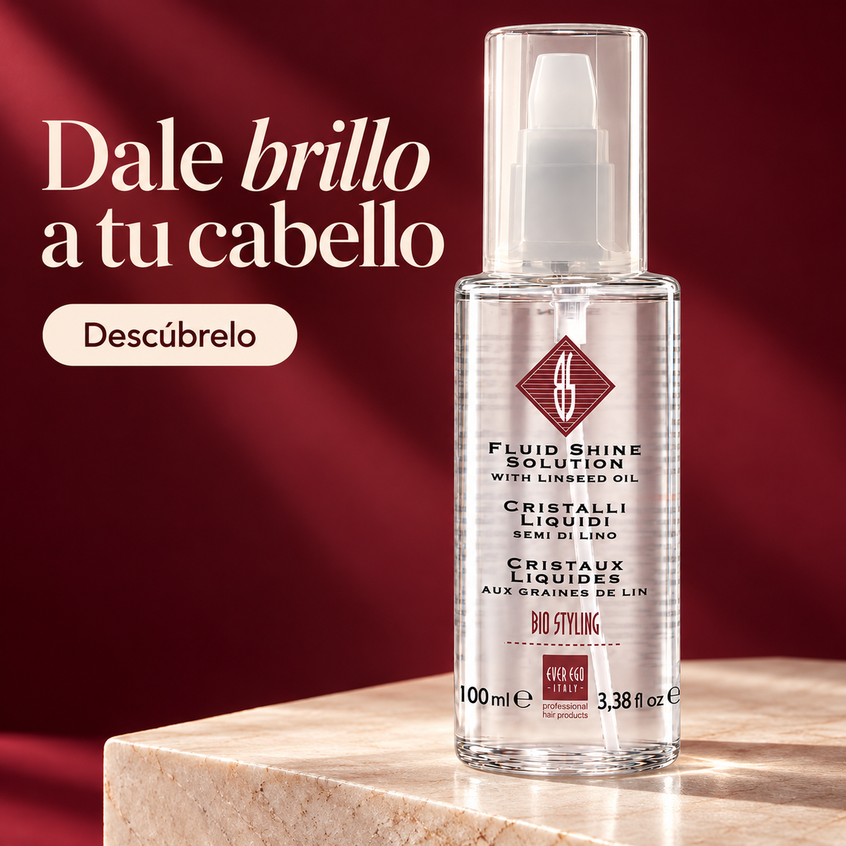 Ever Ego – Sérum de brillo capilar Bio Styling Fluid Shine Solution 100 ml