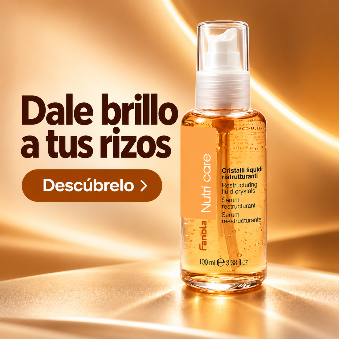 Fanola – Sérum para cabello rizado Cristales Líquidos Nutri Care 100 ml
