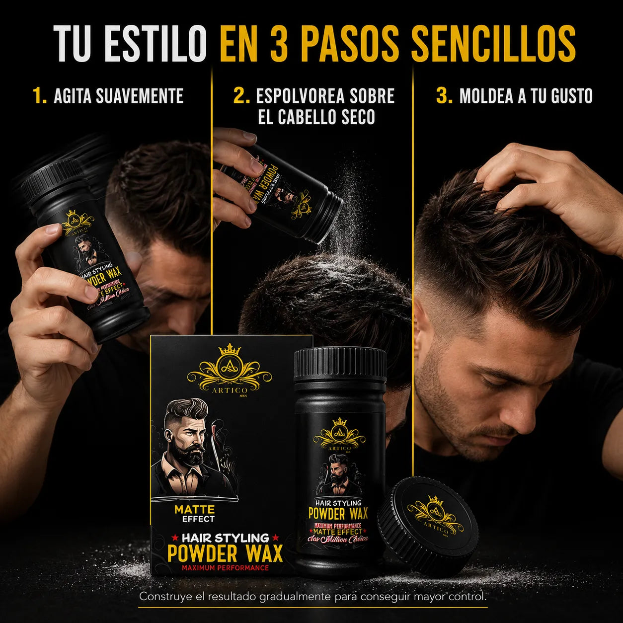 Arctic Men® – Men's Powder Wax with Matte Finish and Volume 20 g
