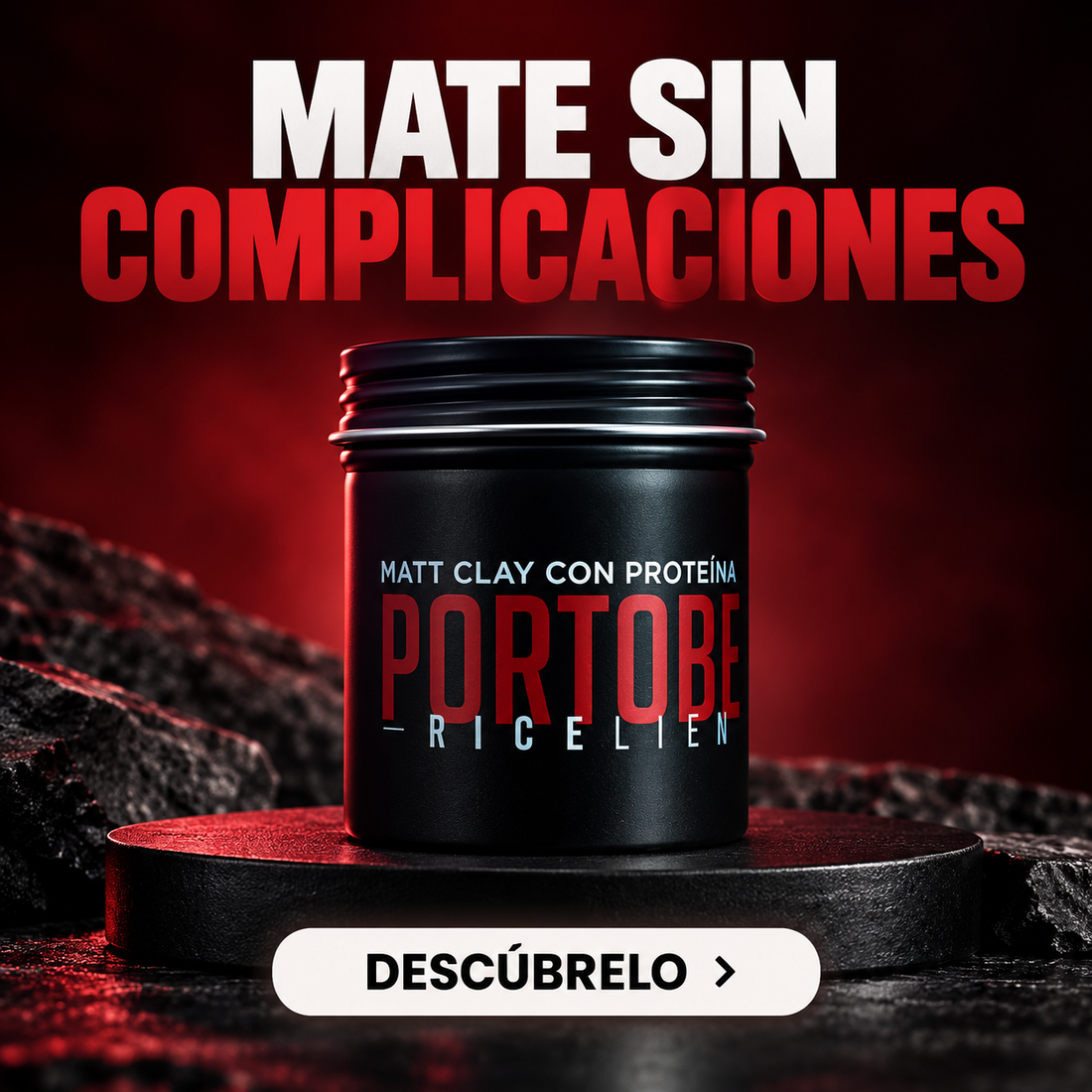 PortoBello Gentleman – Cera Mate con Proteína de Arroz, Fijación Media-Alta – 100 ml