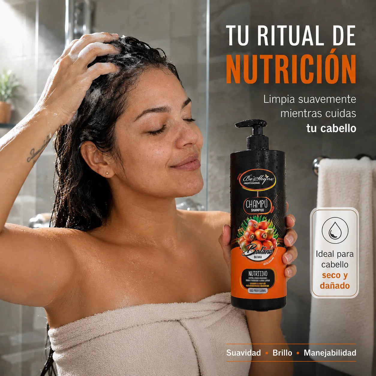 Be'Shyne – Champú Nutritivo para Cabello Seco y Dañado 1000ml