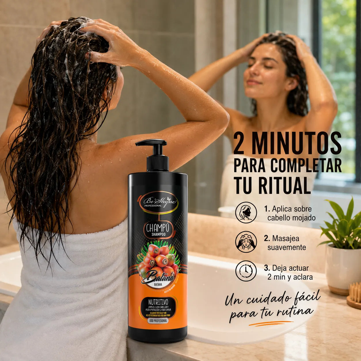 Be'Shyne – Champú Nutritivo para Cabello Seco y Dañado 1000ml