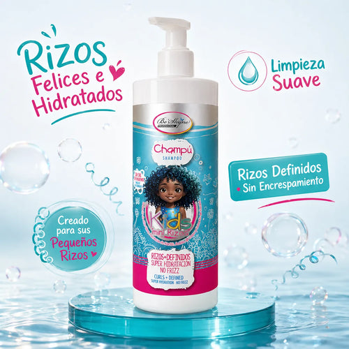 Be'Shyne Kids – Champú para Rizos Infantiles Hidratante y Antiencrespamiento 500 ml