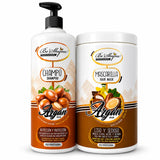 Be'Shyne – Pack de Champú y Mascarilla para Cabello Seco con Argán 2 x 1000 ml