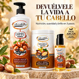 Be'Shyne – Pack para Cabello Seco con Argán: Champú 1000 ml + Mascarilla 1000 ml + Sérum 100 ml