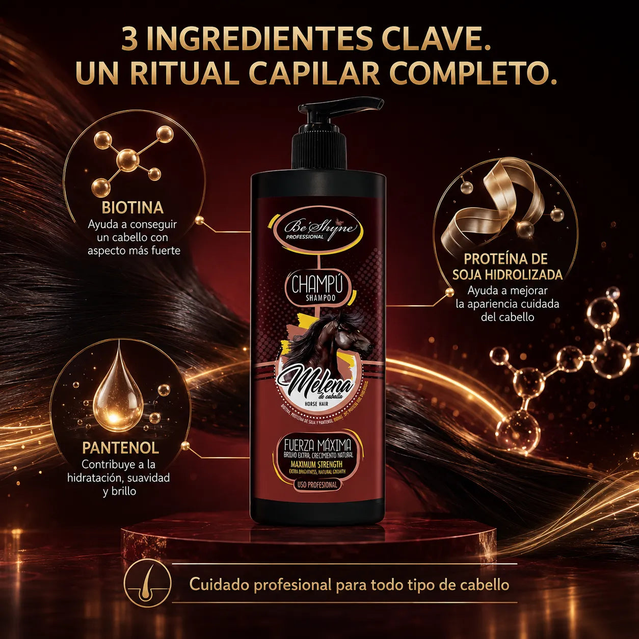 Be´Shyne® – Biotin Strengthening Shampoo for All Hair Types 1000ml
