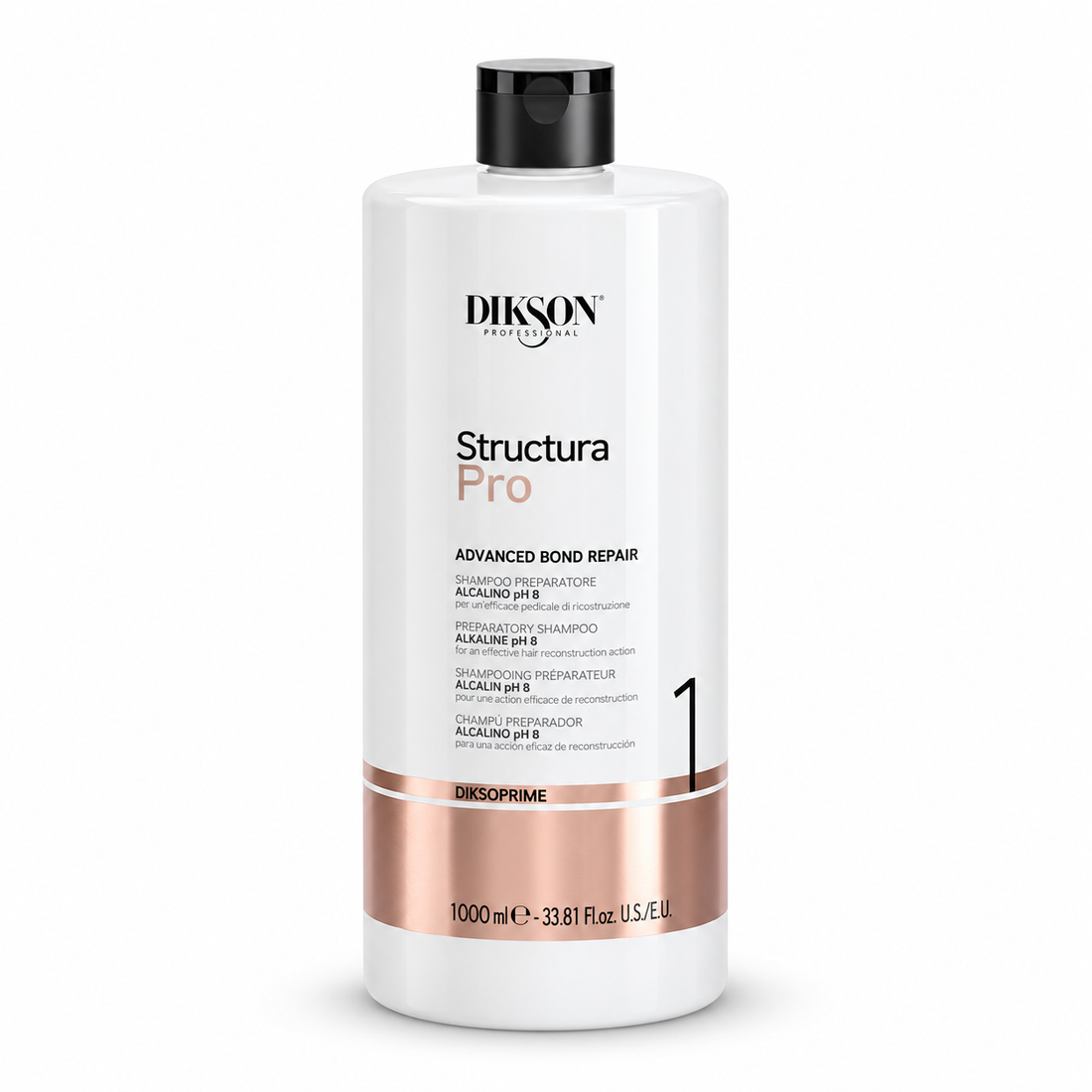 Dikson – Champú preparatorio alcalino Structura Pro pH 8 para reconstrucción capilar 1000 ml