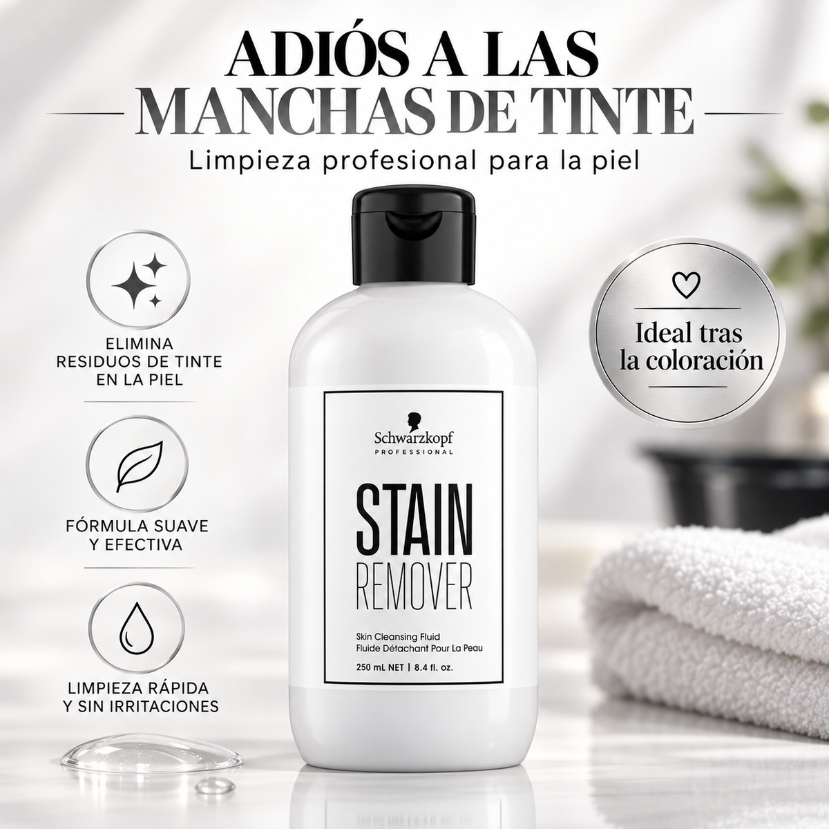 Schwarzkopf Professional – Quitamanchas de Tinte para la Piel 250ml