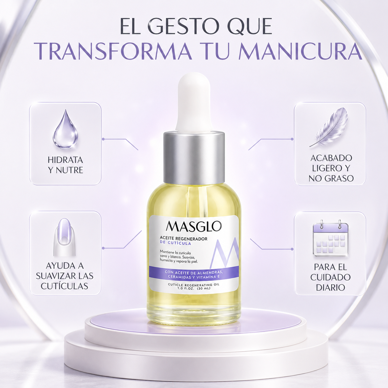 Masglo – Aceite Regenerador de Cutícula para Hidratación y Nutrición 30 ml