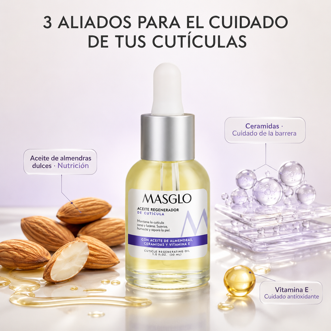 Masglo – Aceite Regenerador de Cutícula para Hidratación y Nutrición 30 ml