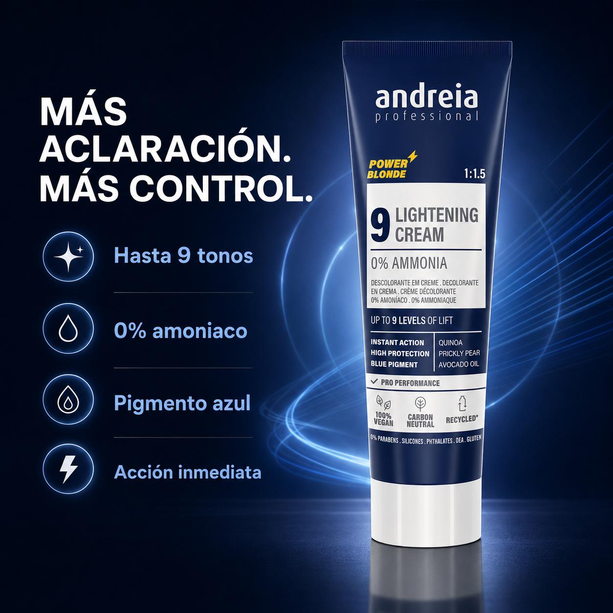 Andreia Professional – Crema decolorante sin amoniaco hasta 9 tonos 250 g