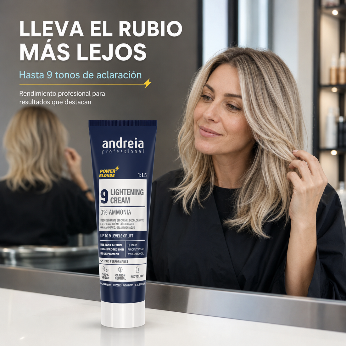 Andreia Professional – Crema decolorante sin amoniaco hasta 9 tonos 250 g