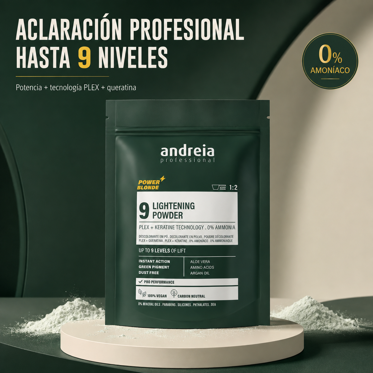 Andreia Professional – Polvo Decolorante para Cabello hasta 9 Tonos 500 g