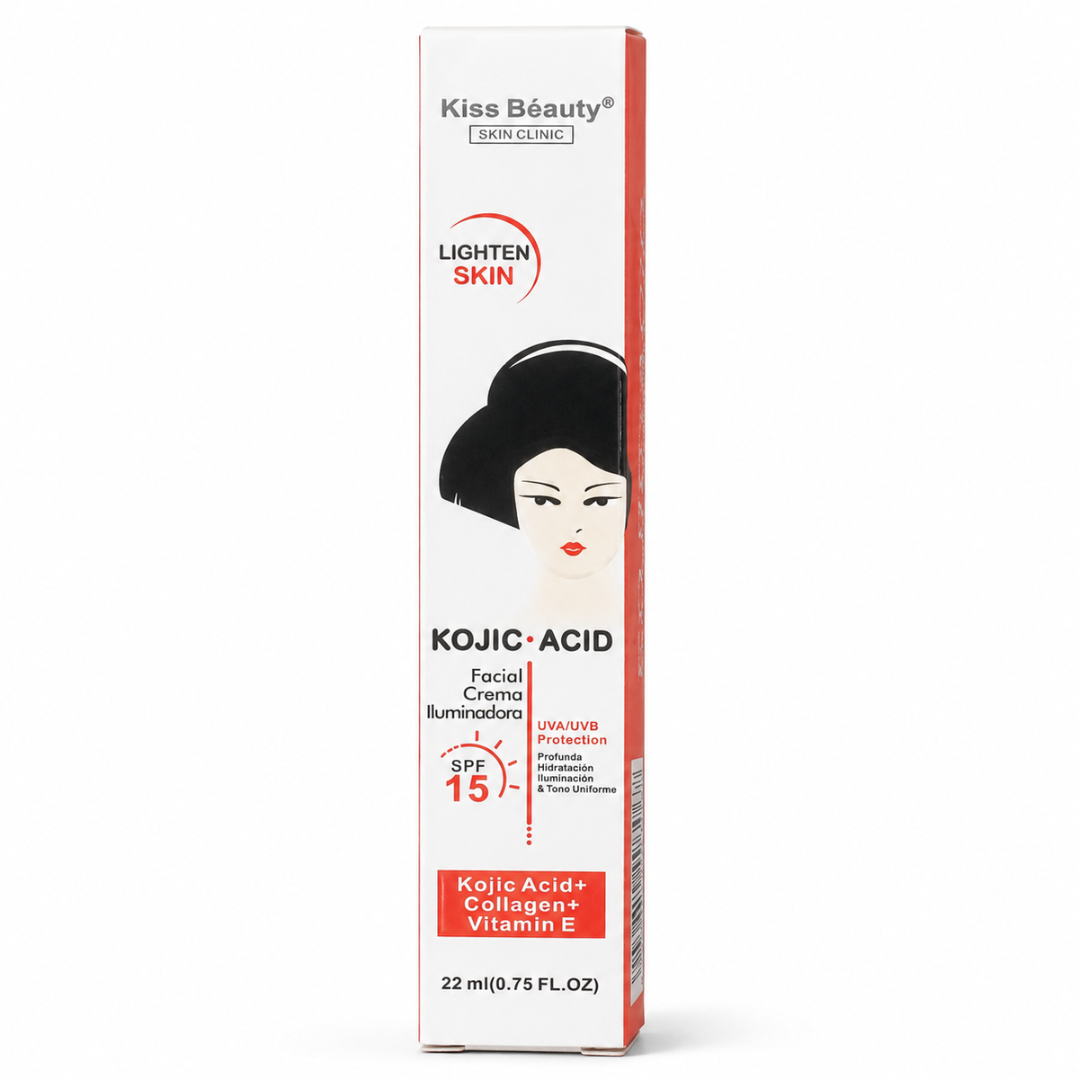 Kiss Beauty – Crema Facial Iluminadora SPF 15 para Todo Tipo de Piel 22 ml