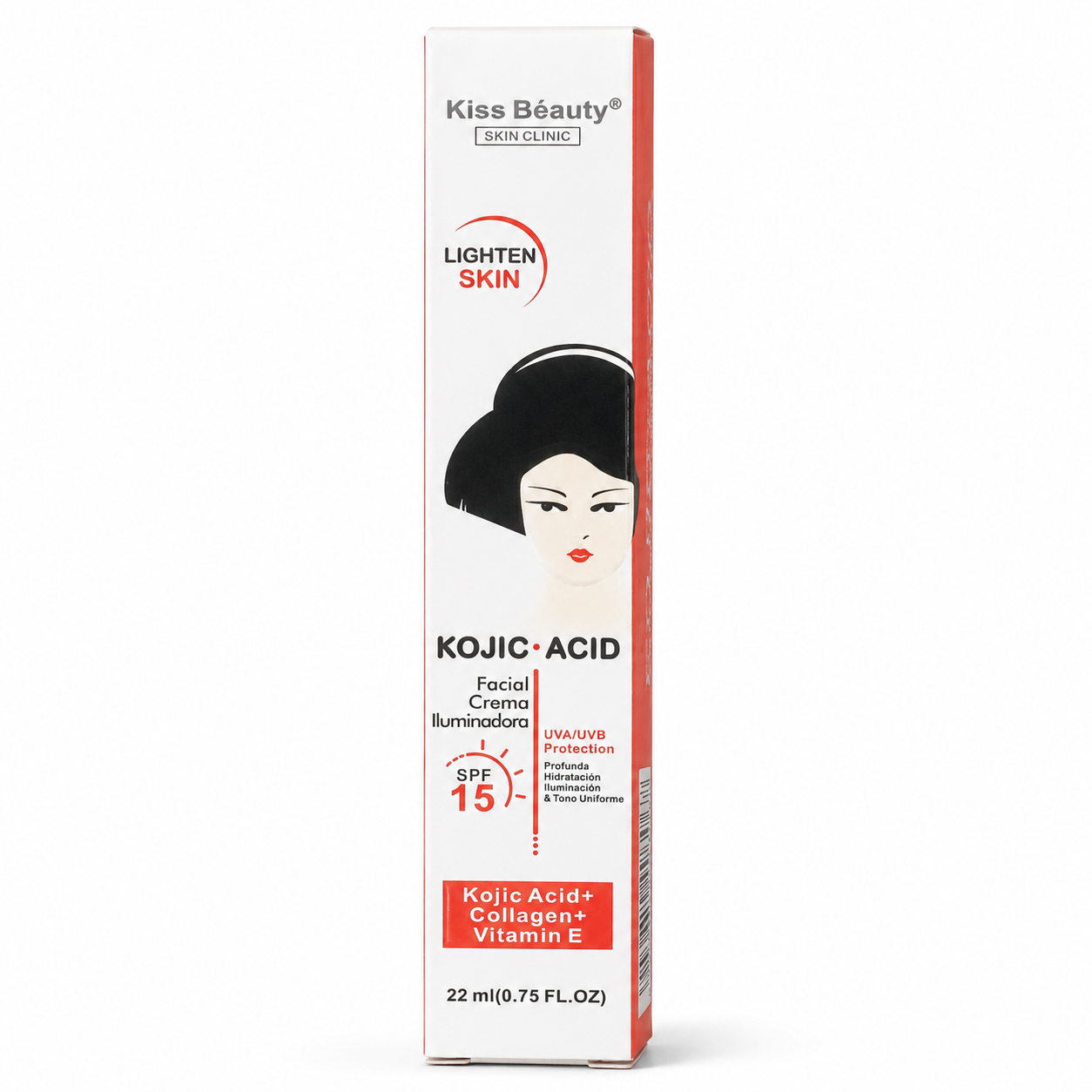 Kiss Beauty – Crema Facial Iluminadora SPF 15 para Todo Tipo de Piel 22 ml