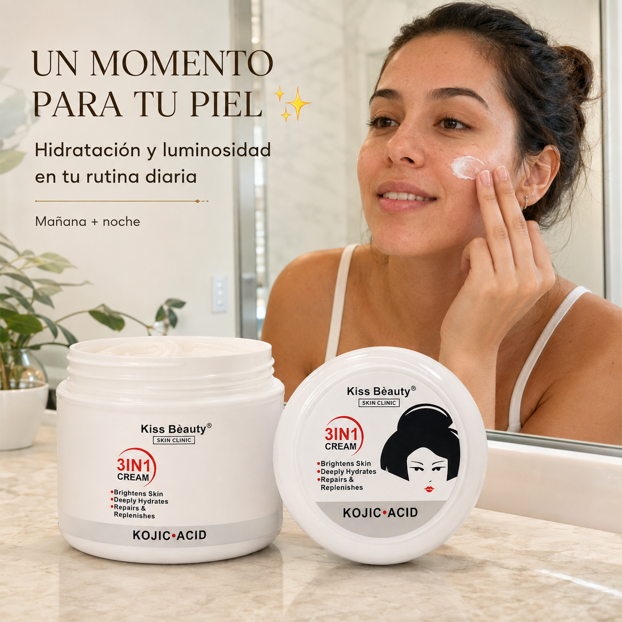 Kiss Beauty – Crema Iluminadora e Hidratante para Todo Tipo de Piel 300 ml
