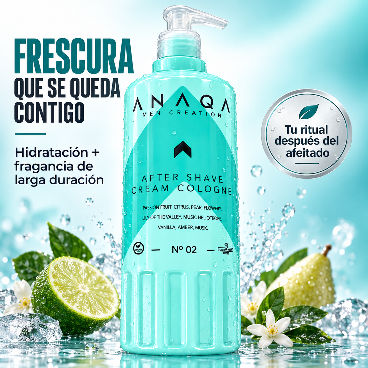 ANAQA – Crema After Shave para Hombre Hidratante Nº 02 470 ml