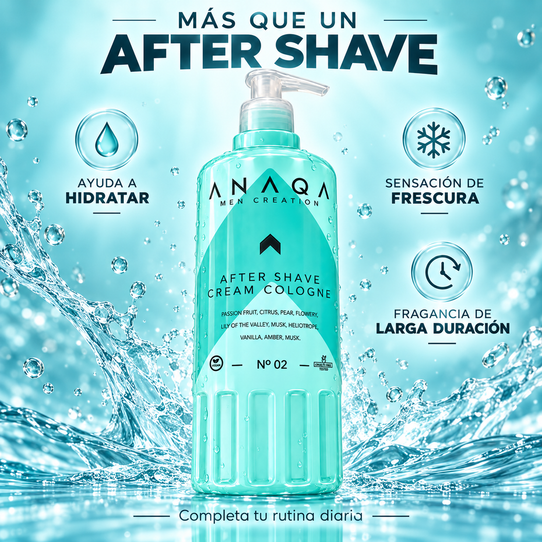 ANAQA – Crema After Shave para Hombre Hidratante Nº 02 470 ml