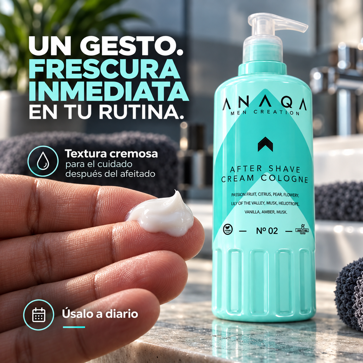 ANAQA – Crema After Shave para Hombre Hidratante Nº 02 470 ml
