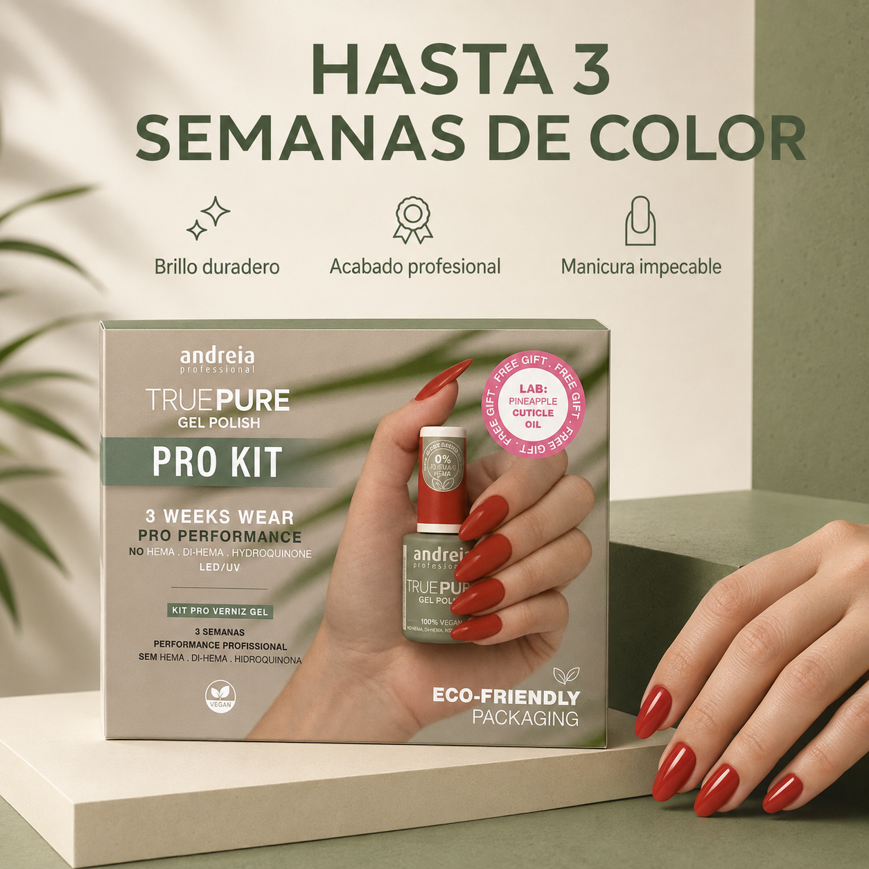 Andreia – Pack de uñas vegano True Pure para manicura completa