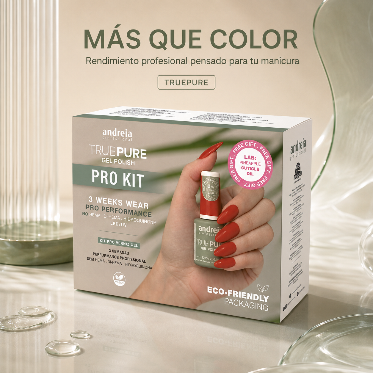 Andreia – Pack de uñas vegano True Pure para manicura completa