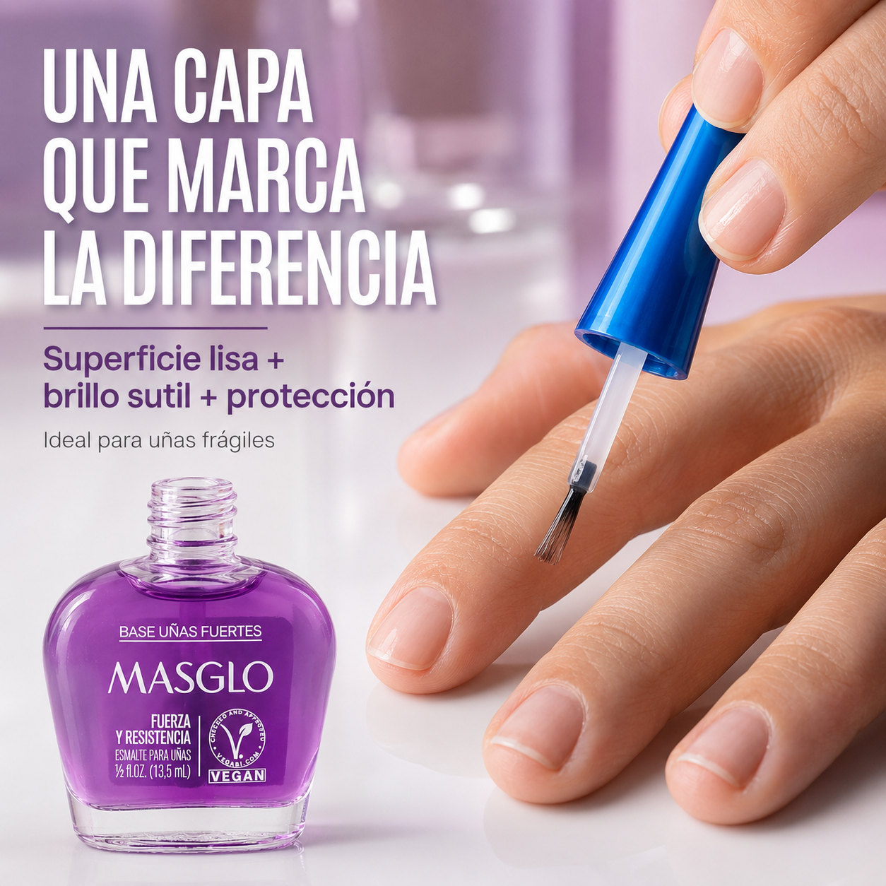 Masglo – Base fortalecedora para uñas frágiles 13,5 ml