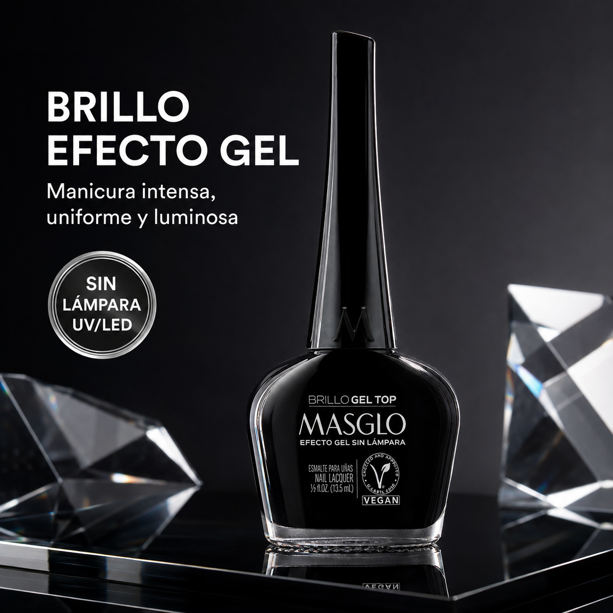 Masglo – Top Coat Efecto Gel sin Lámpara 13,5 ml