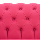 VAVCI – Sofá Chesterfield Rosa de Piel Sintética 2,20 m