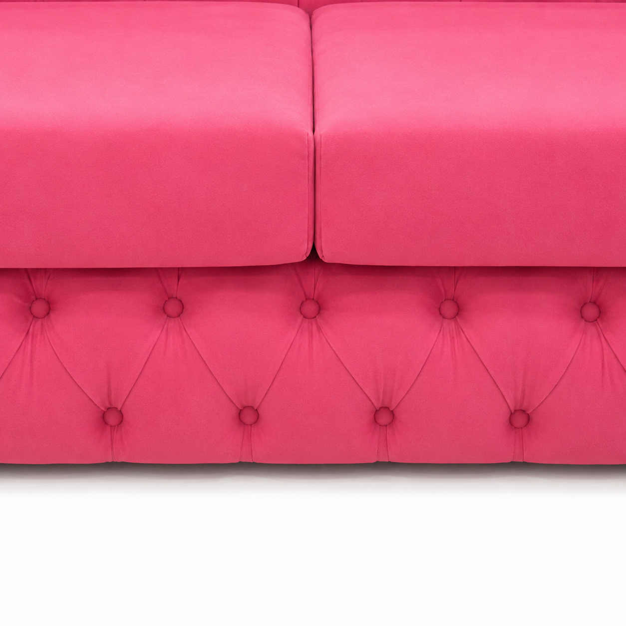VAVCI – Sofá Chesterfield Rosa de Piel Sintética 2,20 m