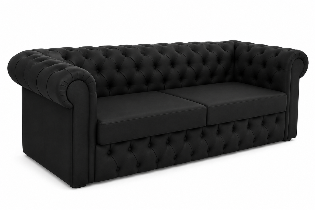 VAVCI – Sofá Chesterfield Rosa de Piel Sintética 2,20 m