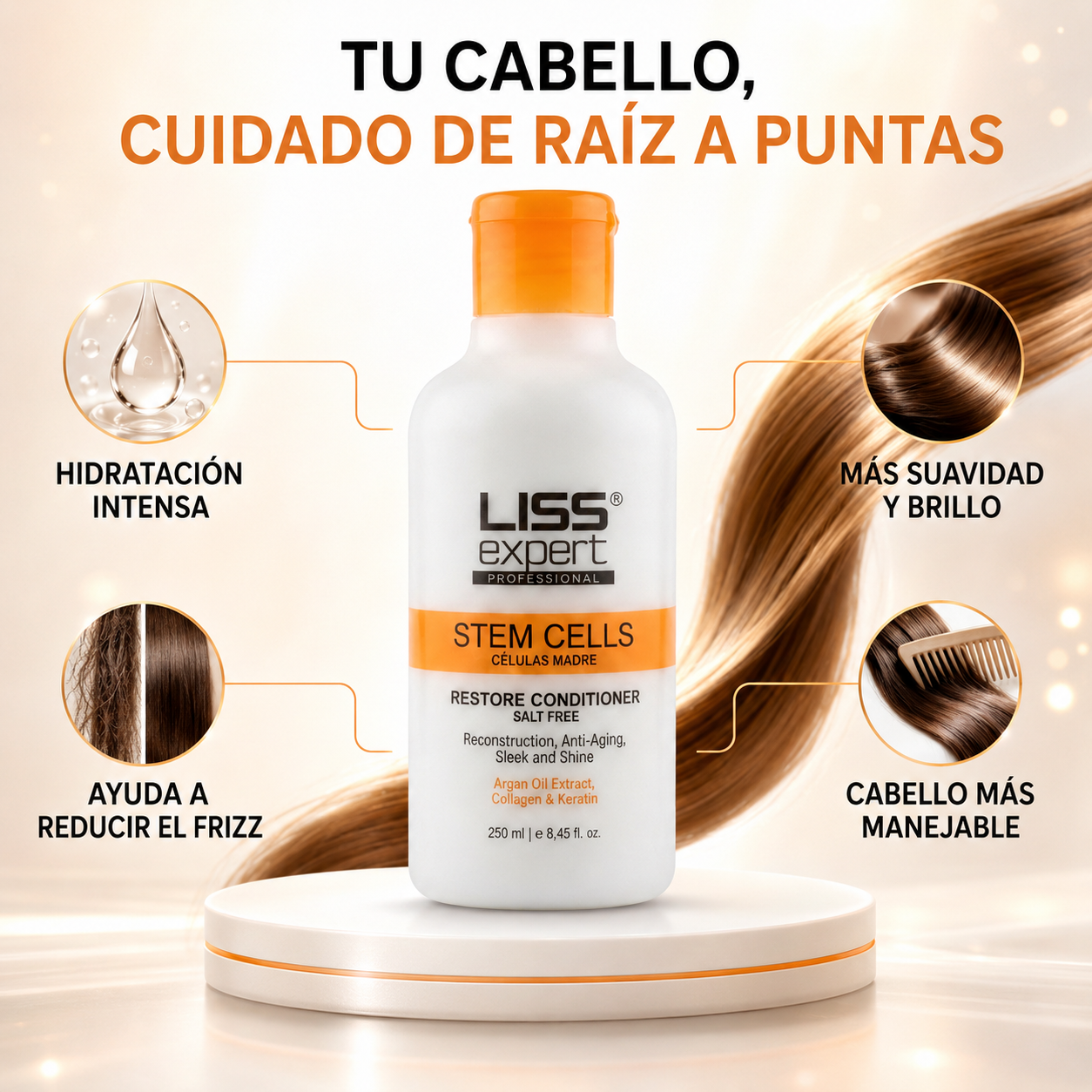 Liss Expert – Acondicionador sin sal hidratante y antifrizz 250 ml