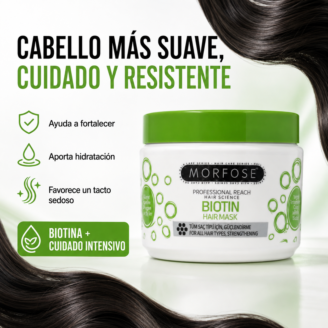 Morfose – Mascarilla para Fortalecer el Cabello con Biotina 500 ml