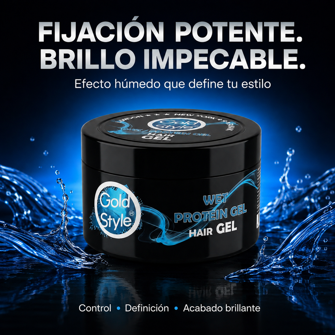 Gold Style – Gel Capilar de Fijación Fuerte con Efecto Húmedo 450 m