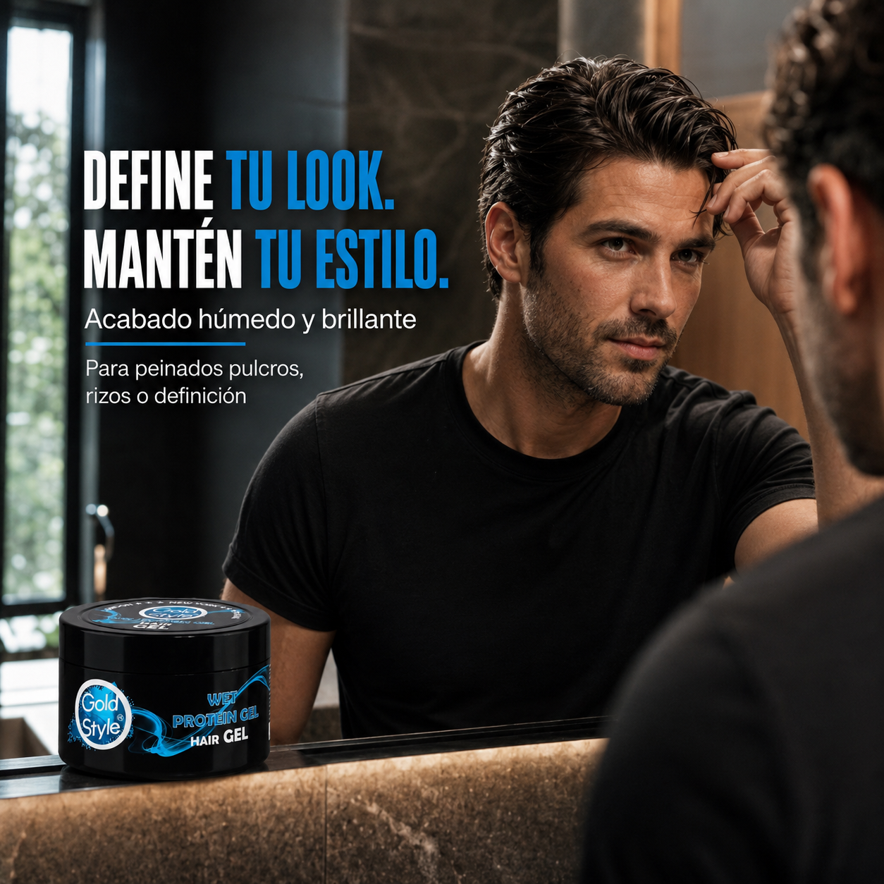 Gold Style – Gel Capilar de Fijación Fuerte con Efecto Húmedo 450 m