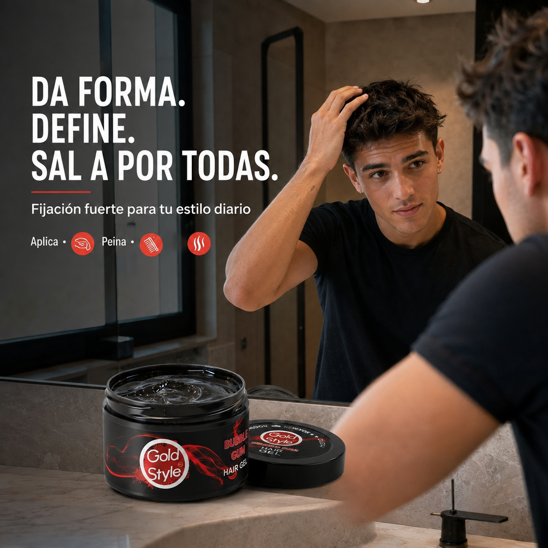 Gold Style – Gel Fijador para el Cabello de Fijación Fuerte 450 ml