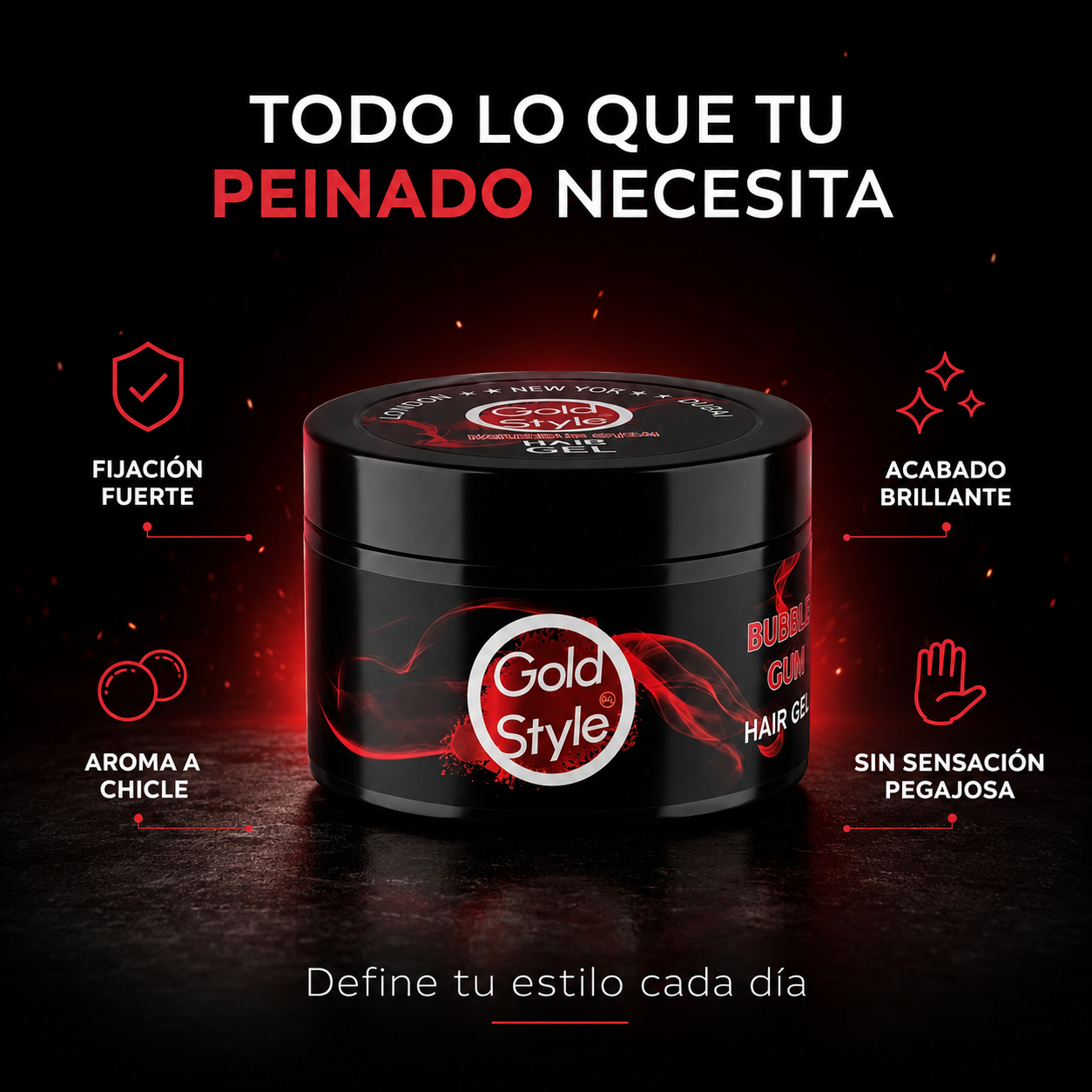 Gold Style – Gel Fijador para el Cabello de Fijación Fuerte 450 ml