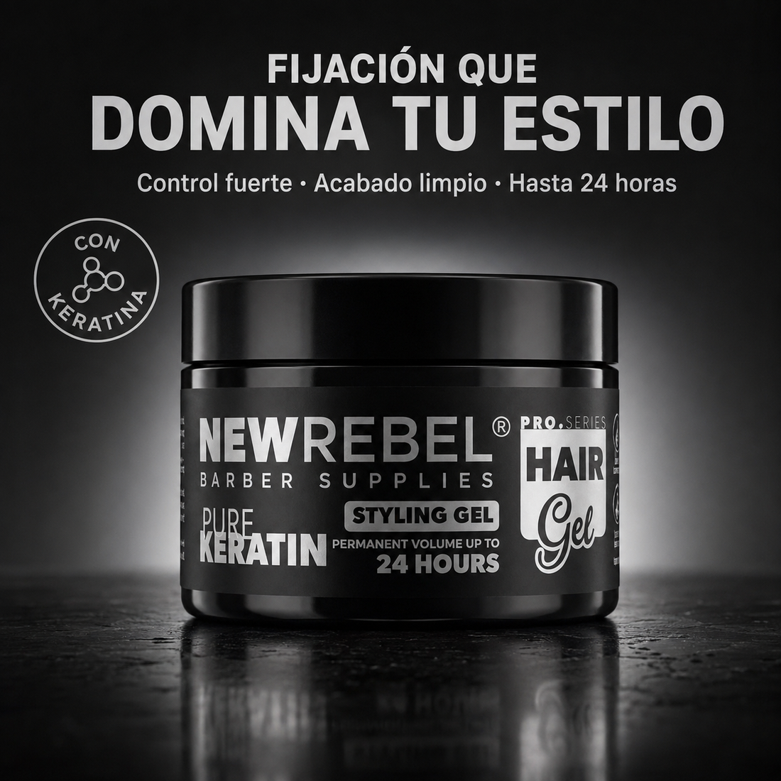 New Rebel – Gel fijador para cabello de fijación fuerte 450 ml