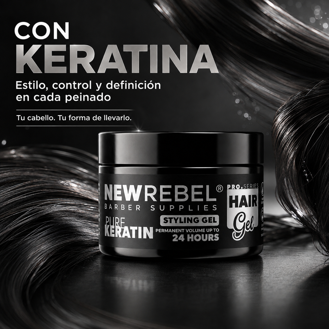 New Rebel – Gel fijador para cabello de fijación fuerte 450 ml