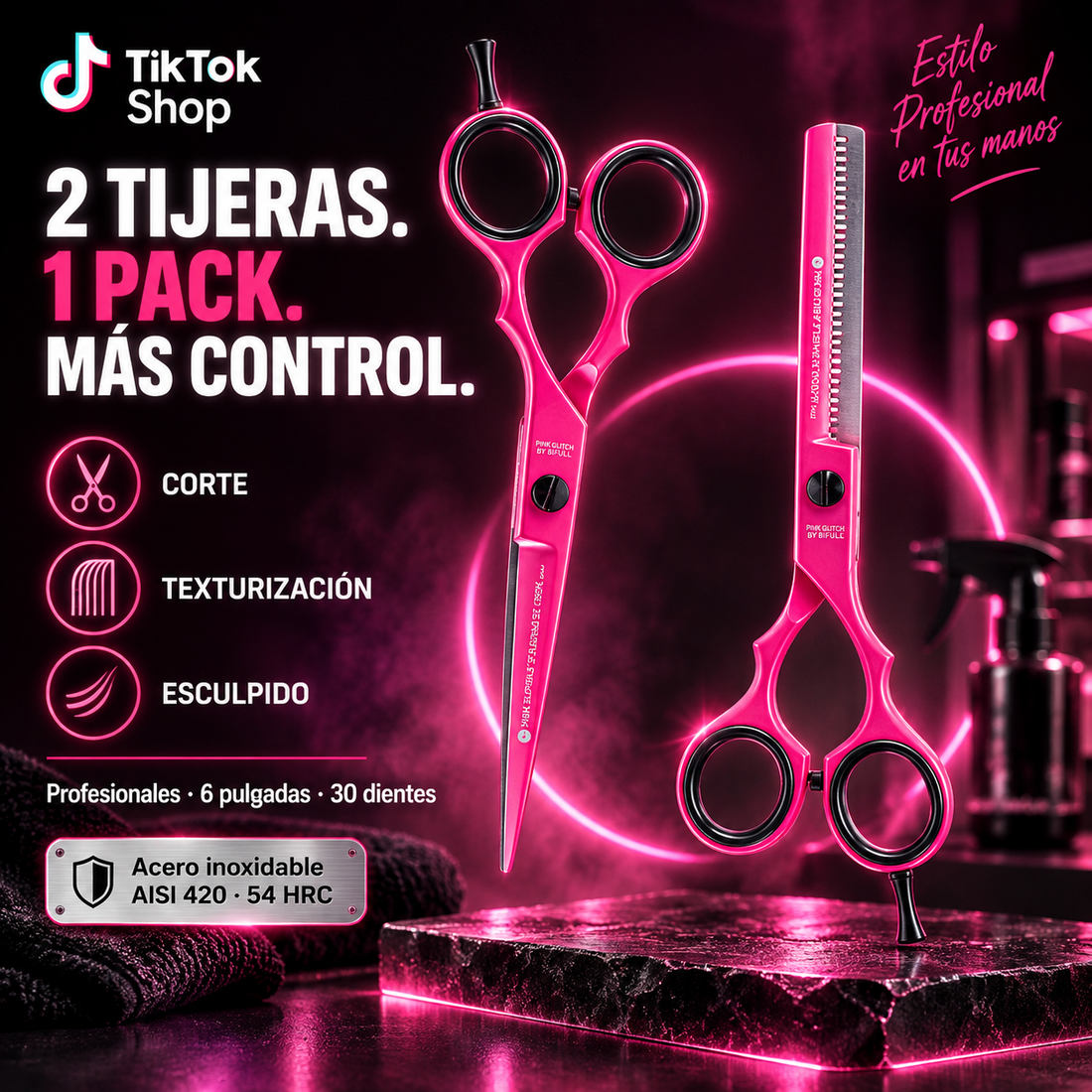 Bifull – Pack Tijeras de Peluquería Corte y Esculpir 6"