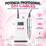Pollié – Torno para Uñas Profesional Inalámbrico 30.000 RPM con 12 Accesorios