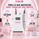 Pollié – Torno para Uñas Profesional Inalámbrico 30.000 RPM con 12 Accesorios